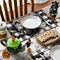 Set of 4 Buffalo Plaid Gnome Pumpkin Halloween Placemats - 12x18 Inch (Black/Beige)